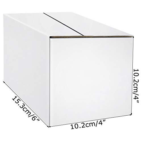 PETAFLOP Cardboard Boxes 6x4x4 Shipping Boxes White Kraft Corrugated Small Mailer Boxes, 25 Pack - Image 2
