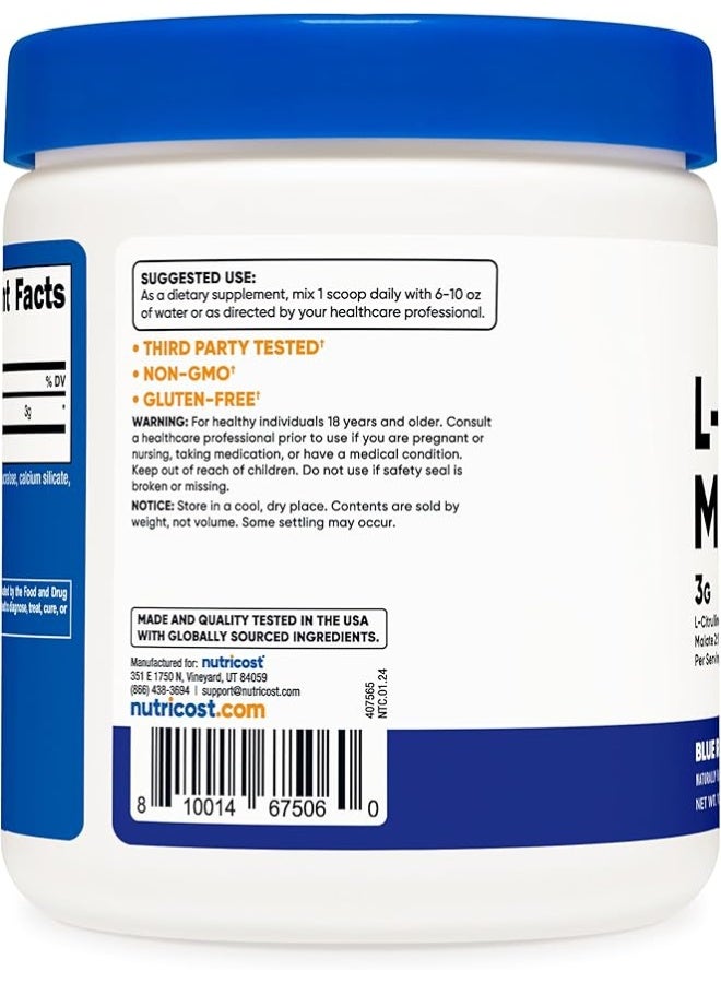 Nutricost, L-Citrulline Malate 2:1, Blue Raspberry, 10.7 oz (300 g) - Image 2