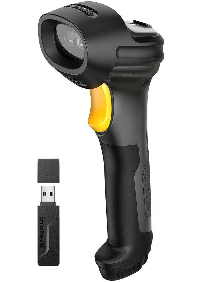 Inateck Super Wireless Barcode Scanner, Transmission Range Up to 330ft, Wireless Adapter and Build-in Bluetooth, Working Time Approx. 30 Days, with Vibrating Function, Pro 7 - Image 1