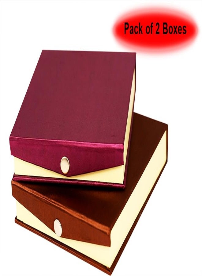 Box Queen Satin Wooden Jewel Jewellery Box for Neklaces & Earring Storage Organizer Gift Box for Women and Girls Pack of 2 Boxes - Image 5