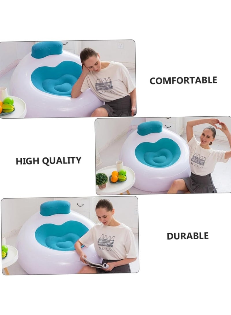 Generic Blue Inflatable Lounge Chair with Comfortable Backrest  - Image 3