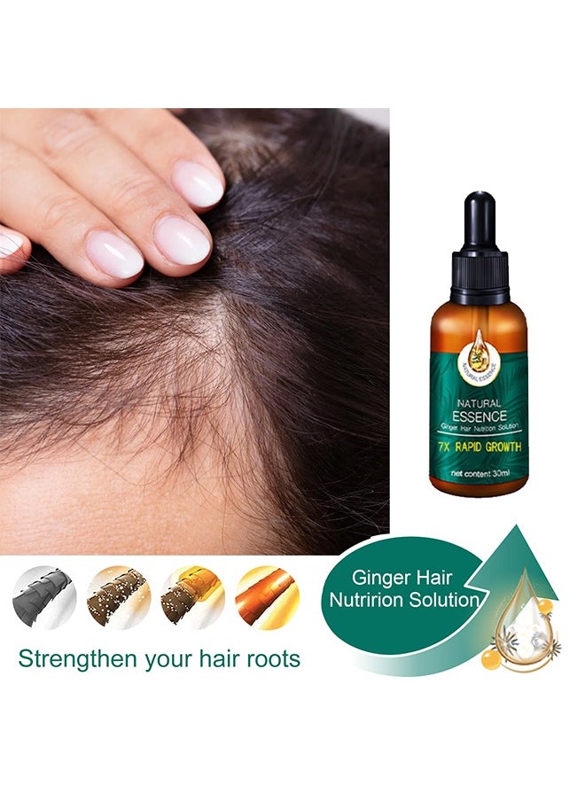 EELHOE - Ginger Hair Nutririon Solution,Ginger Germinal Oil, Rapid Growth Hair Treatment 7 Day Hair Growth Serum Essence Oil Regrow, Ginger Essential Oil Stop Hair Loss Hair, Thinning Treatment Hair Growth Oil - Image 1