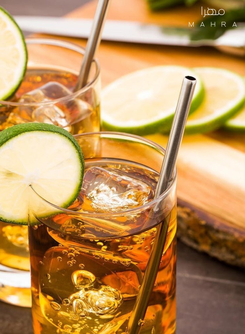 مهرا طقم من 8 شفاطات من الفولاذ المقاوم للصدأ | فضي | 8.5 بوصة × 6 مم | مصنوع من الفولاذ المقاوم للصدأ 18/8 | مقاوم للتآكل والخدوش، صحي وسهل التنظيف | شفاطات معدنية قابلة لإعادة الاستخدام مناسبة للعصائر، والقهوة، والعصير، والسفر، والحفلات، والهدايا. - Image 5