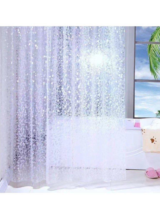 EVA Clear Shower Curtain Liner, 72x72Inch Lightweight Plastic Bathroom Shower Showroom Inner Curtain with Rustproof Metal Grommets and Weighted Magnets (Pebbles, 180X180CM) - Image 5