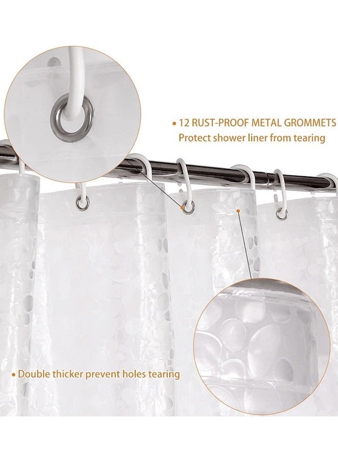 EVA Clear Shower Curtain Liner, 72x72Inch Lightweight Plastic Bathroom Shower Showroom Inner Curtain with Rustproof Metal Grommets and Weighted Magnets (Pebbles, 180X180CM) - Image 4