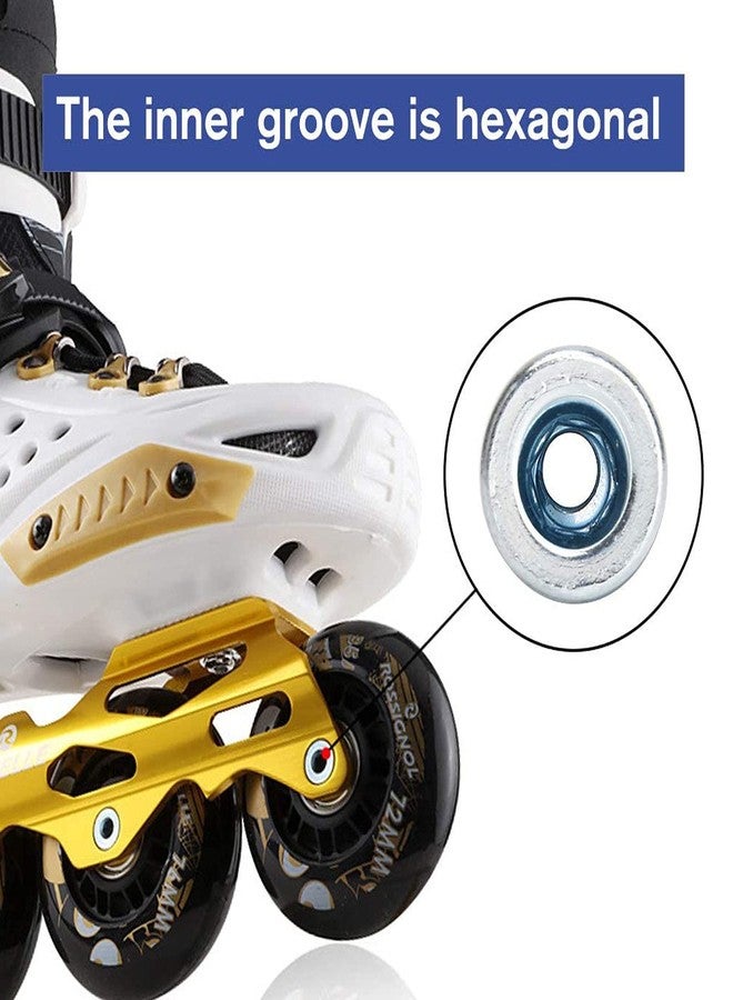 Still Awake Inline Skate Axle Spacer Screw Replacement, Aluminum Alloy Skate Wheel Bearing Spacer, Roller Skate Replacement Accessories with Axle & Axles Screws & Wrench (8mm Axle + 8mm Wheel Spacer) - Image 5