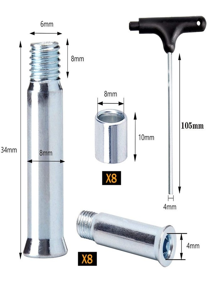 Still Awake Inline Skate Axle Spacer Screw Replacement, Aluminum Alloy Skate Wheel Bearing Spacer, Roller Skate Replacement Accessories with Axle & Axles Screws & Wrench (8mm Axle + 8mm Wheel Spacer) - Image 2