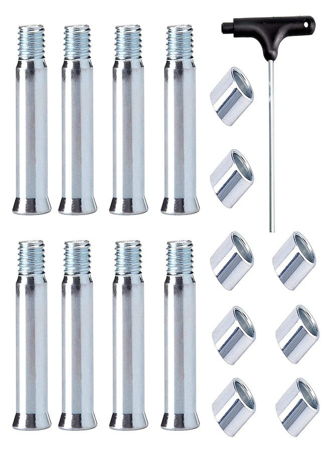 Still Awake Inline Skate Axle Spacer Screw Replacement, Aluminum Alloy Skate Wheel Bearing Spacer, Roller Skate Replacement Accessories with Axle & Axles Screws & Wrench (8mm Axle + 8mm Wheel Spacer) - Image 1