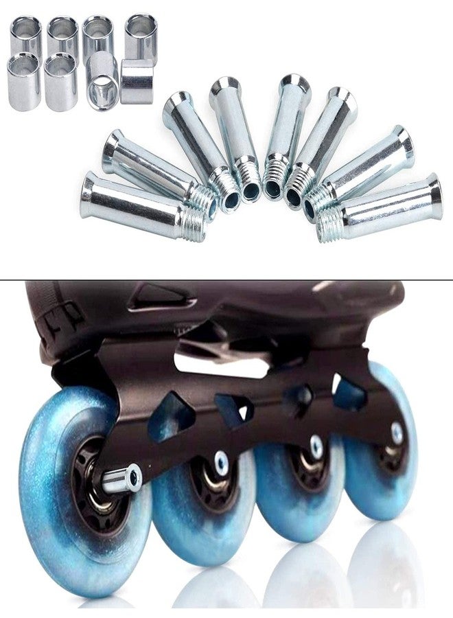 Still Awake Inline Skate Axle Spacer Screw Replacement, Aluminum Alloy Skate Wheel Bearing Spacer, Roller Skate Replacement Accessories with Axle & Axles Screws & Wrench (8mm Axle + 8mm Wheel Spacer) - Image 4