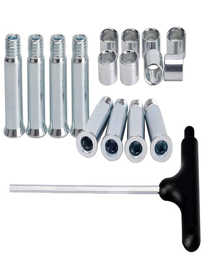 Still Awake Inline Skate Axle Spacer Screw Replacement, Aluminum Alloy Skate Wheel Bearing Spacer, Roller Skate Replacement Accessories with Axle & Axles Screws & Wrench (8mm Axle + 8mm Wheel Spacer) - Image 3