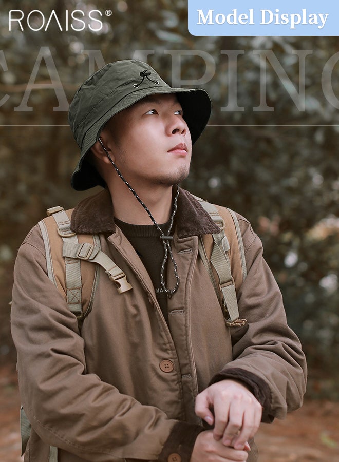 رويس قبعة شمس للرجال والنساء، حافة واسعة مع حماية من الشمس بمعيار UPF 50+، قبعة صيد وقبعة بكيت، مقاومة للماء وقابلة للطي، قبعة شمس للشاطئ مناسبة للمشي لمسافات طويلة والتخييم وسفاري - Image 2