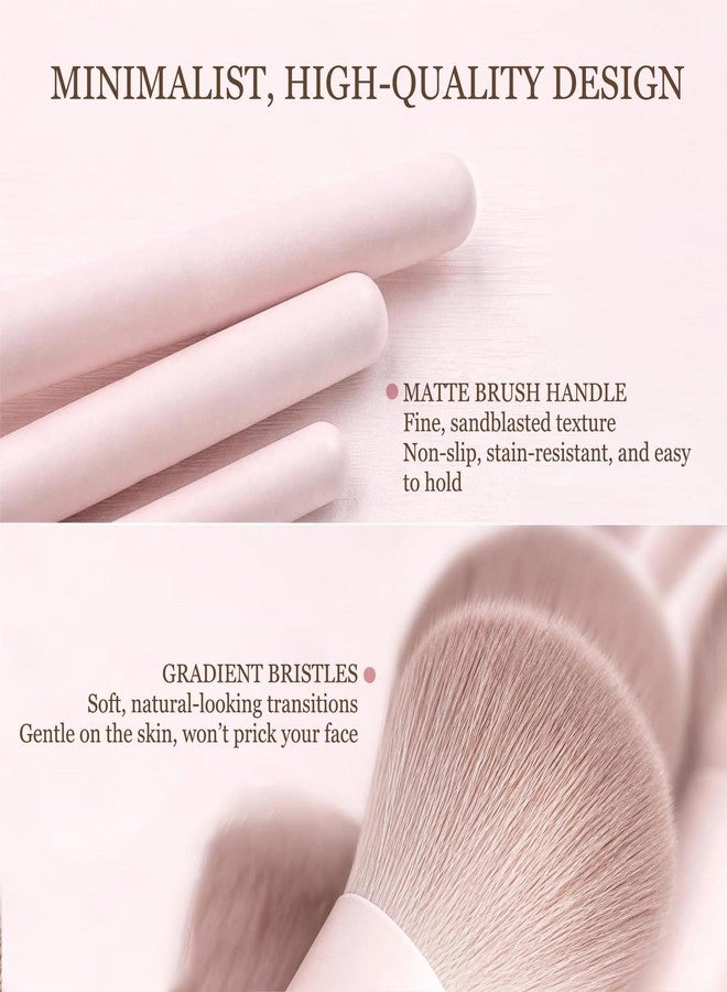 LZYLLS 13PCS Makeup Brush Set,Make Up Brushes with Loose Powder,Concealers,Eyeshadow,Blush,Detailing,Makeup Kit for Beginners(Pink) - Image 3