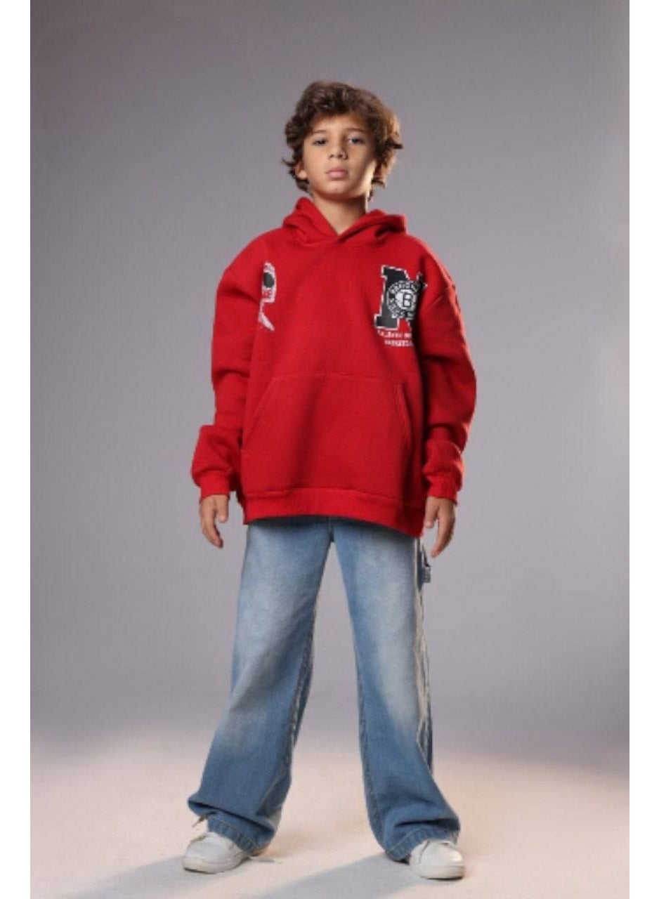 hoodie Sweatshirt for boys oversize Melton cotton 100%
