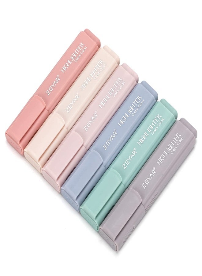 ZEYAR Highlighter Pen, Cream Colors Chisel Tip, Aesthetic Highlighter Marker, Water Based, Quick Dry, No Bleed, for Bible Study Notes School Office (6 Youth Colors) - Image 5