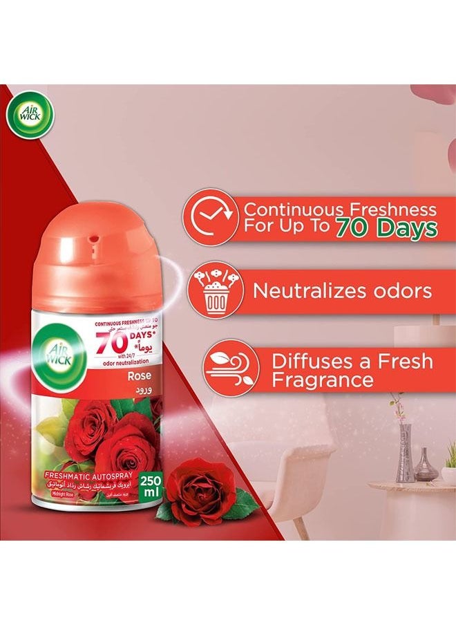 Air Wick - Air Freshener Freshmatic Auto Spray Kit with Refill-Midnight Rose, 250ml, Pack of 2 - Image 1