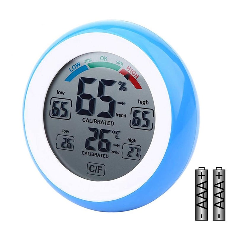 amiciSense Digital Weather Station, Thermometer Hygrometer for Indoor Temperature and Humidity Monitoring with Touch Display and 2xAAA Battery - Image 1