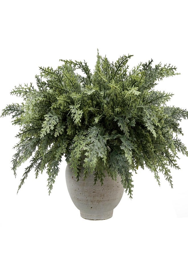 GlimLit 12Pcs 18" Real Touch Christmas Cedar Branches Artificial Realistic Christmas Greenery Pine Branches Faux Greenery Plants Stem for Vase DIY Crafts Garland Wreath Indoor Outdoor Home Decor - Image 1