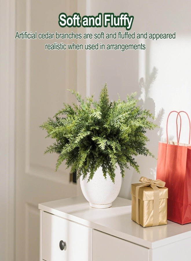 GlimLit 12Pcs 18" Real Touch Christmas Cedar Branches Artificial Realistic Christmas Greenery Pine Branches Faux Greenery Plants Stem for Vase DIY Crafts Garland Wreath Indoor Outdoor Home Decor - Image 5