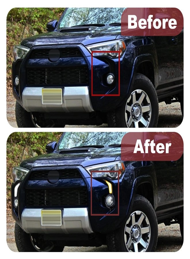 BreTrewri Daytime Running Fog Lights Fit For 2014-2024 Toyota 4Runner Led fog lamps Turn Signal Lights Assembly (14 DRL) - Image 3