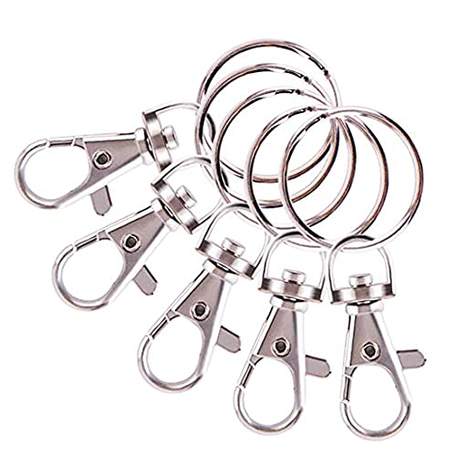DIY Crafts Pack of 5 Sets, Silver, Swivel Clasps Lanyard Snap Hook Lobster Claw Clasp & Keychain Rings for Hanging Nail Files, Label Tags, Foldable Scissors, K(Pack of 5 Sets, Silver) - Image 5