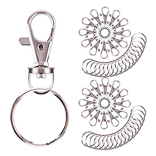 DIY Crafts Pack of 5 Sets, Silver, Swivel Clasps Lanyard Snap Hook Lobster Claw Clasp & Keychain Rings for Hanging Nail Files, Label Tags, Foldable Scissors, K(Pack of 5 Sets, Silver) - Image 2