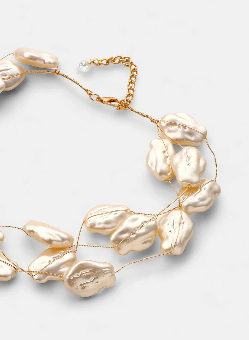 سوهي Pearls Large Riviera Collar Artificial Necklace Jewellery