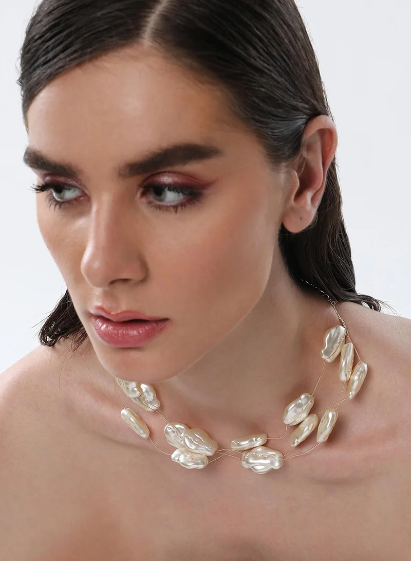 سوهي Pearls Large Riviera Collar Artificial Necklace Jewellery