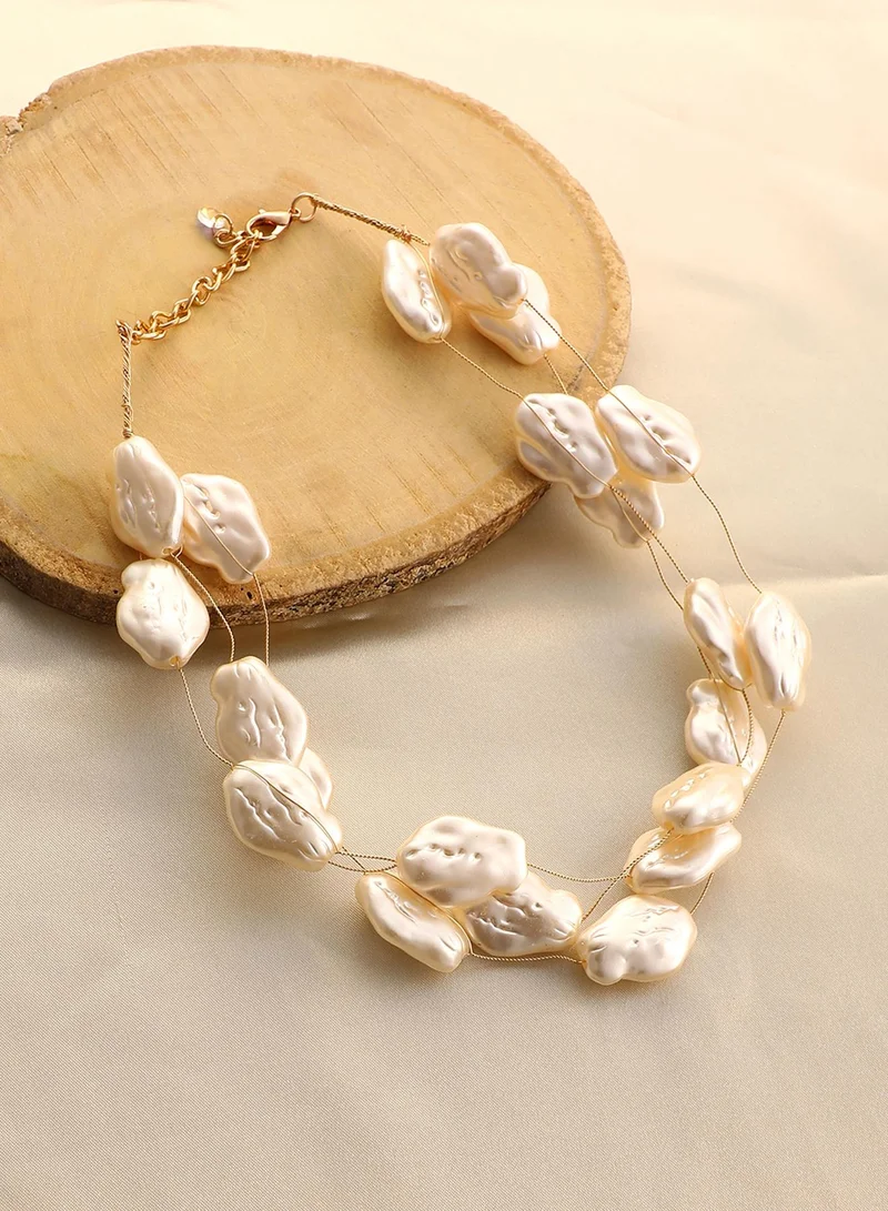 سوهي Pearls Large Riviera Collar Artificial Necklace Jewellery