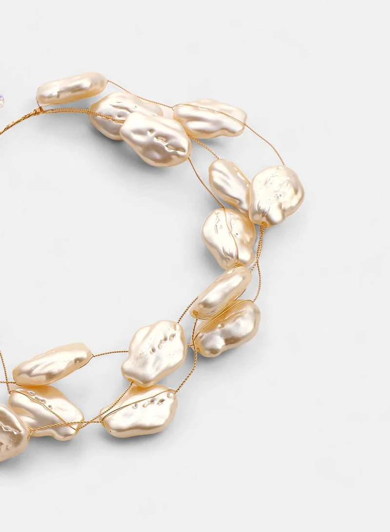 سوهي Pearls Large Riviera Collar Artificial Necklace Jewellery