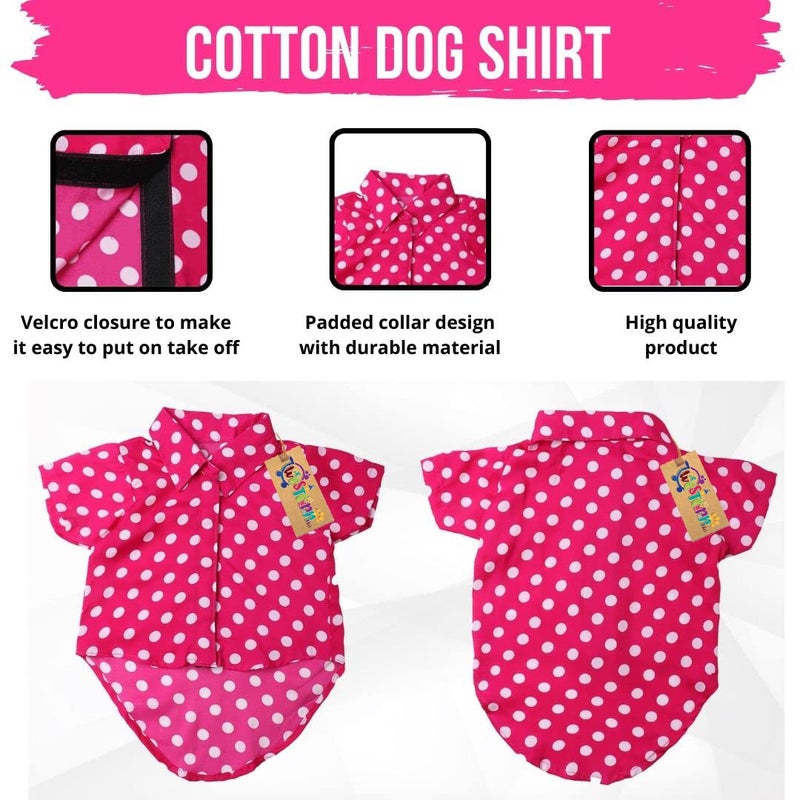 Western Era Cotton Printed Breathable Basic Vest Dog Shirt, Super Soft Shirt, Cute Lightweight Thin Shirt for Your Furries, Ultra Comfort Dog Apparel (Polka Pink) (Small - 14inch) - Image 4