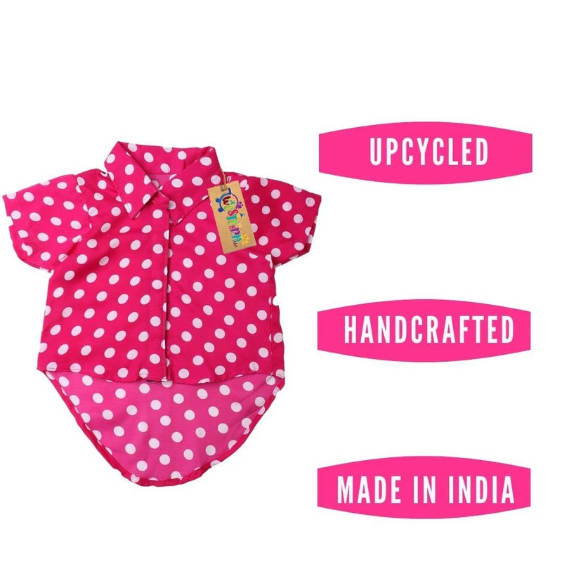 Western Era Cotton Printed Breathable Basic Vest Dog Shirt, Super Soft Shirt, Cute Lightweight Thin Shirt for Your Furries, Ultra Comfort Dog Apparel (Polka Pink) (Small - 14inch) - Image 3