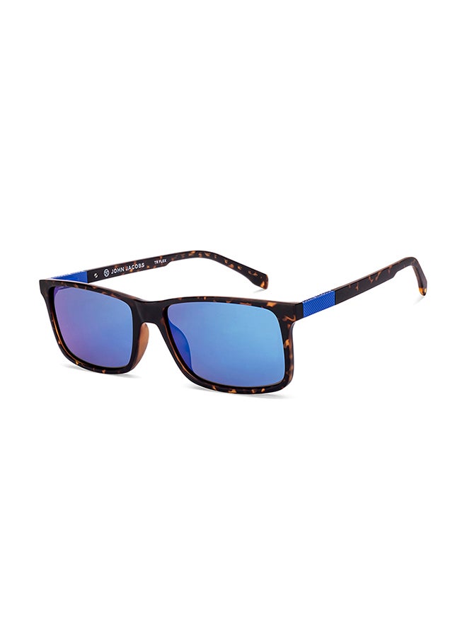 John Jacobs Unisex John Jacobs | Brown - Blue | Full Rim Rectangular Stylish & Premium UV Protected Sunglasses | Reflectors | 100% UV Protection (UV 400) | Men & Women | Extra Wide | JJ S70036 - Image 1