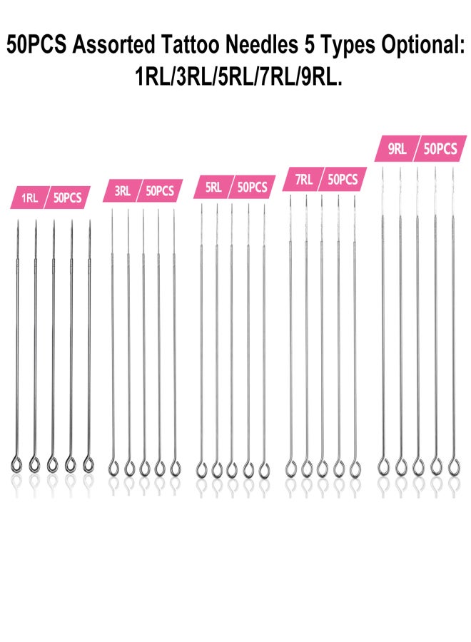 50PCS 1209RL Assorted Tattoo Needles Disposable Sterilized Permanent Makeup Microblading Round Liner Needles for Tattoo Machine Tattoo Tool - Image 2