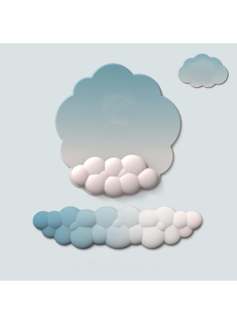 Y&D 3-Piece Office Keyboard Cloud Wrist Rest And High Density Memory Silicone Non Slip Base Mouse Pad - Image 1