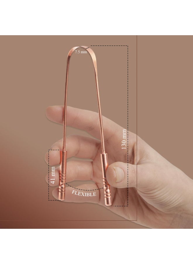 MasterMedi Tongue Scraper Tongue Scraper Stainless Steel New (Copper 2 Count (Pack of 1)) - Image 2