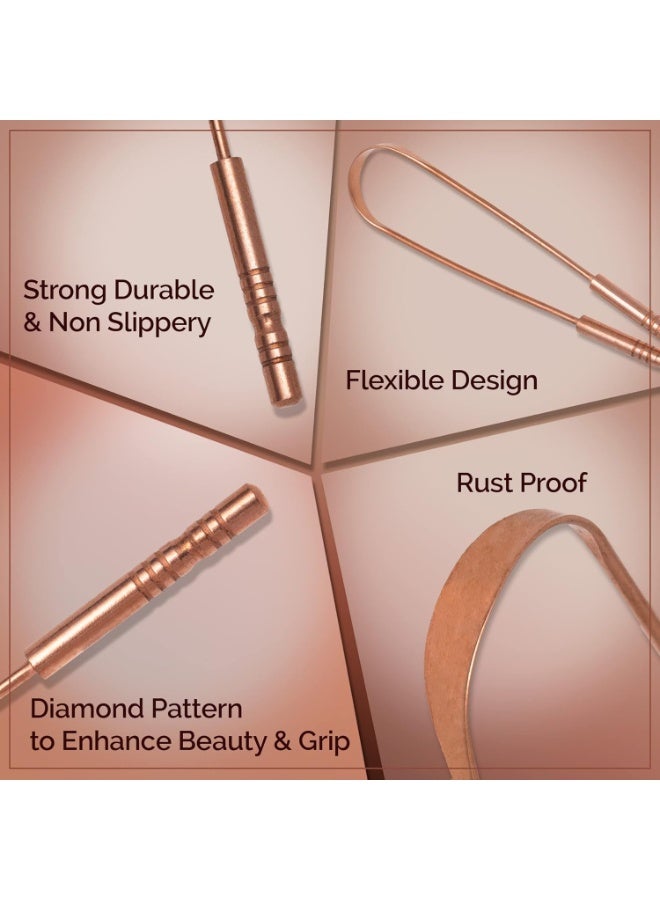 MasterMedi Tongue Scraper Tongue Scraper Stainless Steel New (Copper 2 Count (Pack of 1)) - Image 4