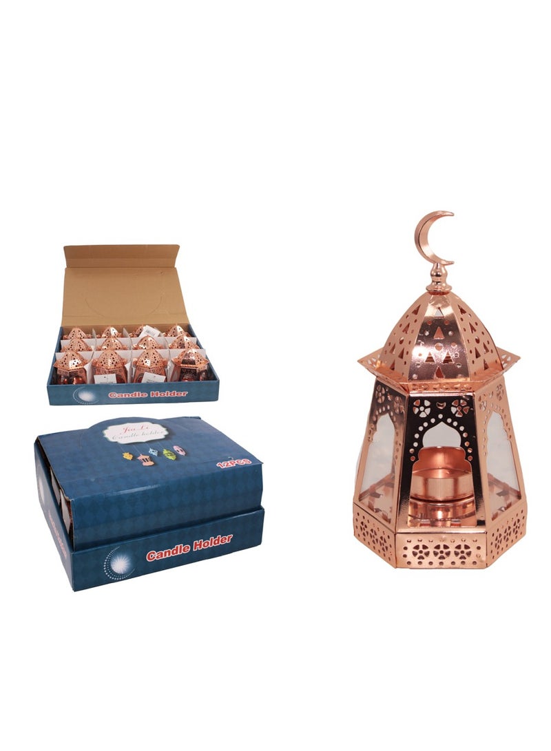 PARTY FUN Rose Golden Elegance Metal Lantern 8.2x16cm of Timeless Charm  - Image 2