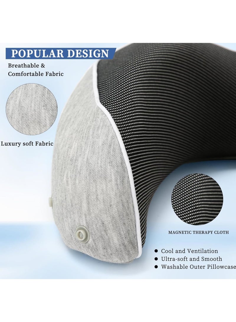 SYOSI Travel Pillow, Memory Foam Airplane Pillow, Ergonomic Neck Support Cushion with Breathable Cover, Travel Head Rest for Long Flights, Car Rides, Office Naps, and Commuting, Machine Washable (Grey) - Image 3