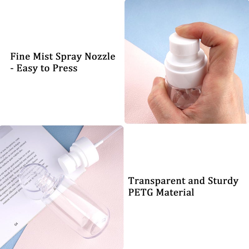 Cosywell Travel Spray Bottle TSA Approved 2oz 60ml 3 Pack Leak Proof Fine Mist Spray Bottles Empty Plastic Refillable Spray Bottle for Perfume Essential Oils Toners Rose Water Cosmetics(3Clear) - Image 4