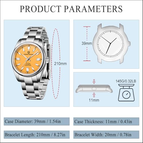 PAGRNE DESIGN Pagani Design Watches for Men Japanese NH35 Movement 40mm Sapphire Glass Stainless Steel Luxury Men's Automatic Diver's Watch - Image 5