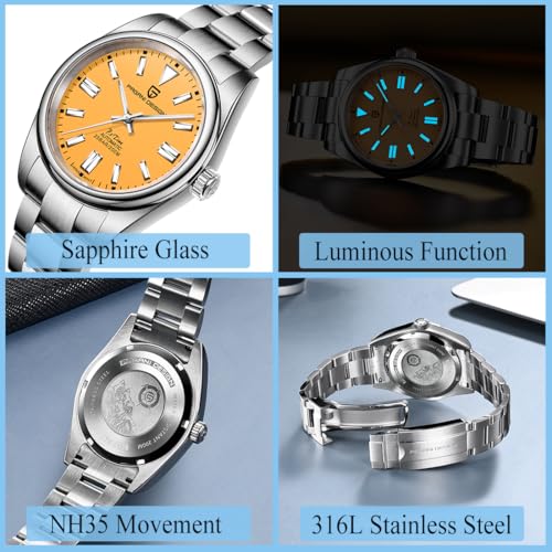 PAGRNE DESIGN Pagani Design Watches for Men Japanese NH35 Movement 40mm Sapphire Glass Stainless Steel Luxury Men's Automatic Diver's Watch - Image 4