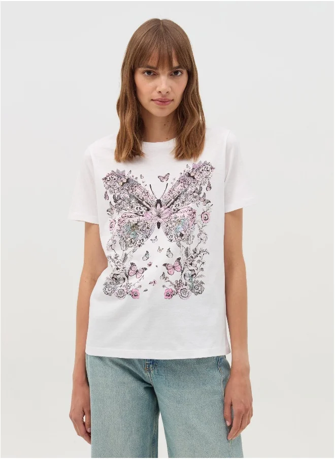 Ovs T-shirt with flowers and butterflies print