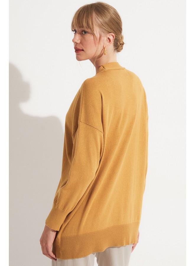 June Bone Buttoned Cardigan Tan - Image 4
