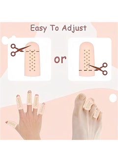 MOXO Finger Protectors 16 Pcs Silic Finger Cots with Air Holes Protective Fingerti Gloves Finger Covers Protection Breathable Finger Covers Finger Ca Gloves for Wound Cracking  - Image 4