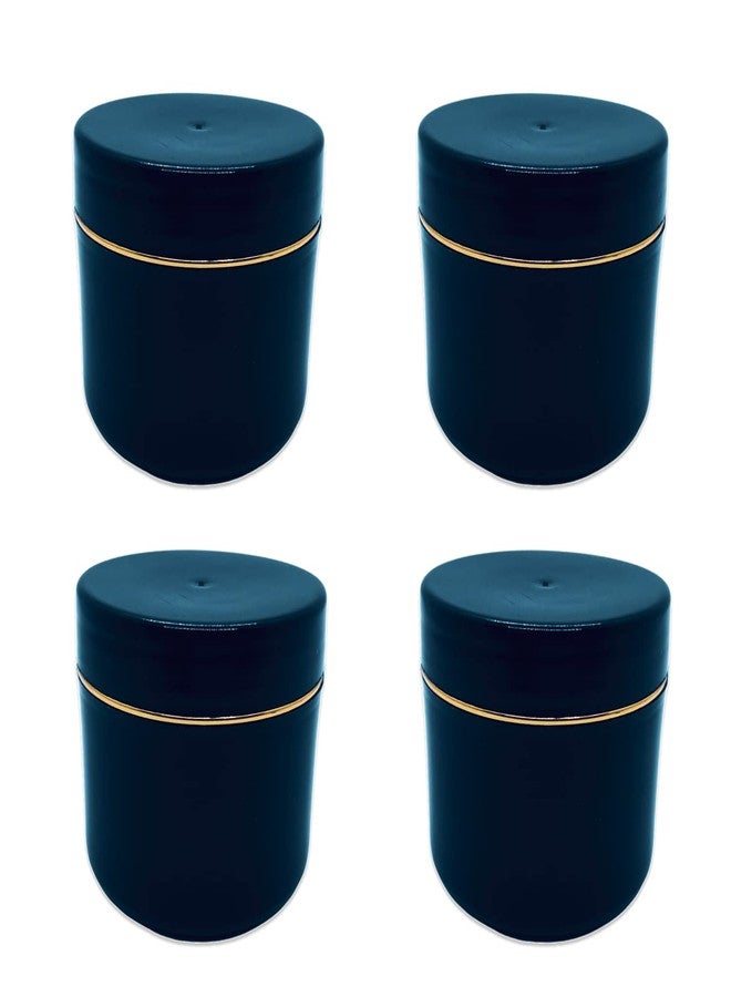 Packdost 50 Gm Black Cosmetic jar with a Very Strong Body Black Cap with Golden Lining with Inner lid for Creams Gel Lip Balm Lip Scrubs Eye Shadow pigments Pack of 4 - Image 1