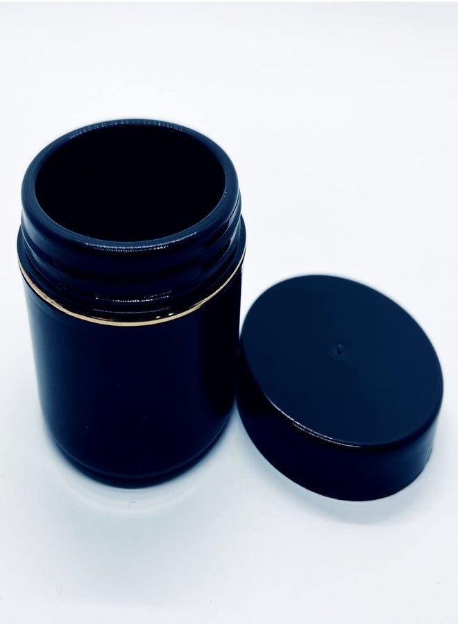 Packdost 50 Gm Black Cosmetic jar with a Very Strong Body Black Cap with Golden Lining with Inner lid for Creams Gel Lip Balm Lip Scrubs Eye Shadow pigments Pack of 4 - Image 3
