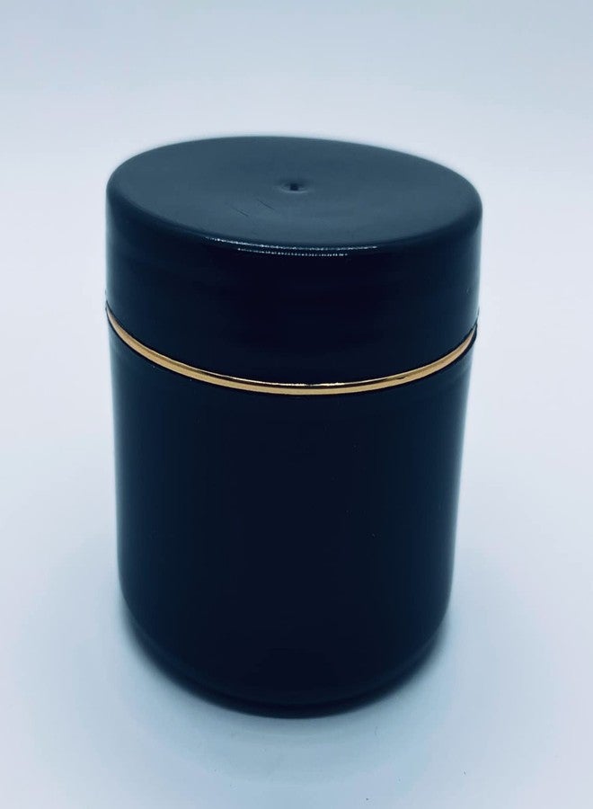 Packdost 50 Gm Black Cosmetic jar with a Very Strong Body Black Cap with Golden Lining with Inner lid for Creams Gel Lip Balm Lip Scrubs Eye Shadow pigments Pack of 4 - Image 4