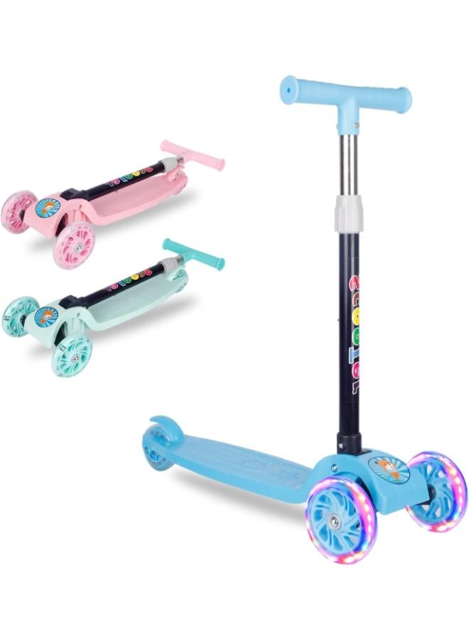 Kidszone Deluxe Aluminum 3-Wheel Glider Kick Scooter with Lean-to-Turn and Step Brake - Image 1