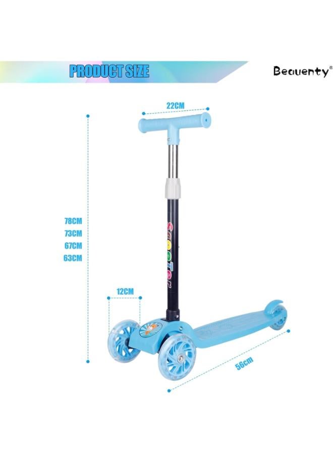 Kidszone Deluxe Aluminum 3-Wheel Glider Kick Scooter with Lean-to-Turn and Step Brake - Image 2