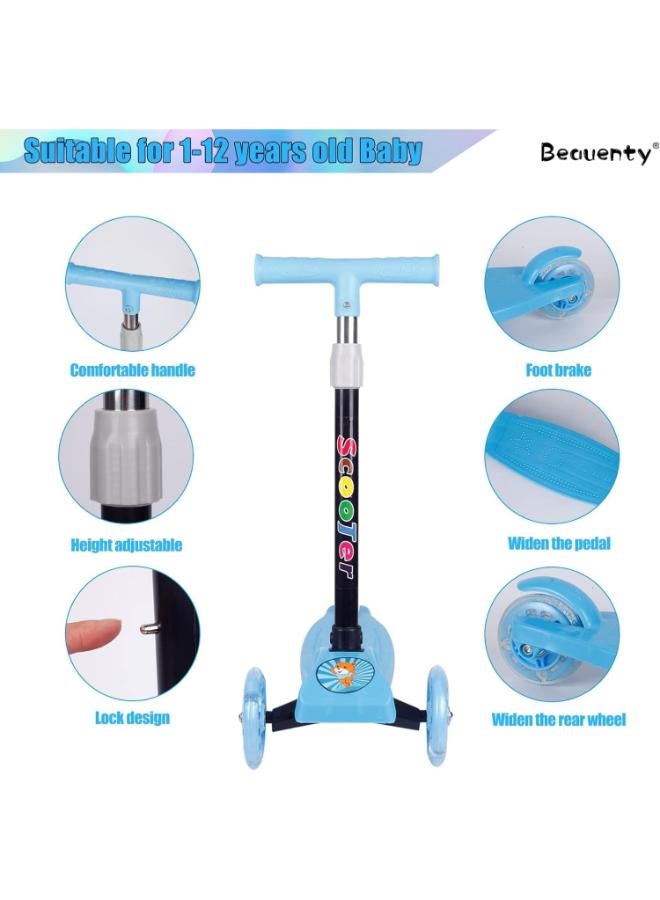 Kidszone Deluxe Aluminum 3-Wheel Glider Kick Scooter with Lean-to-Turn and Step Brake - Image 4